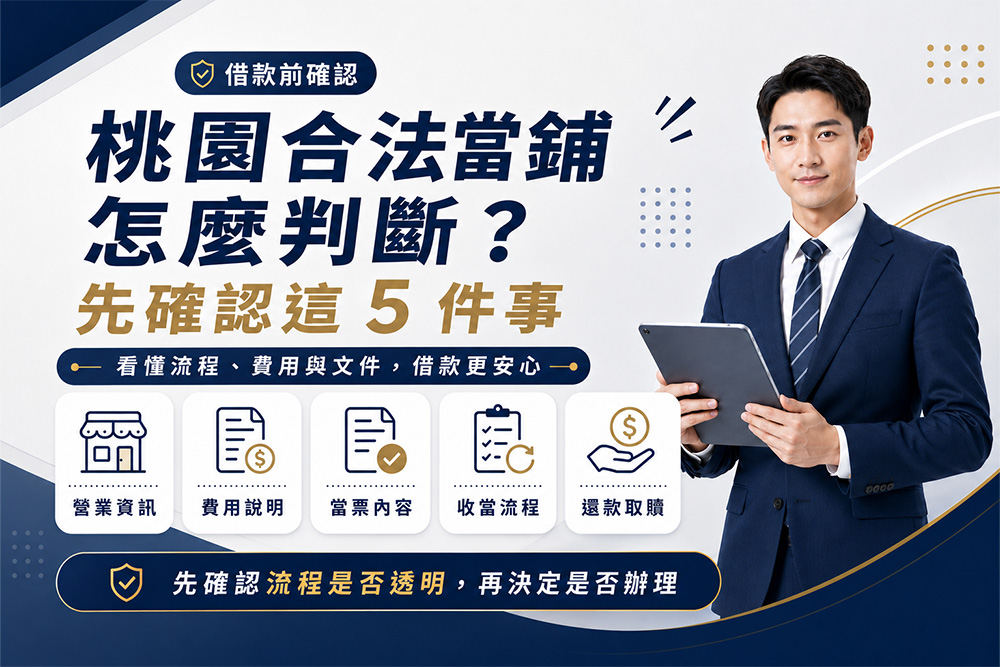 桃園合法當鋪借款前確認營業資訊費用與當票內容