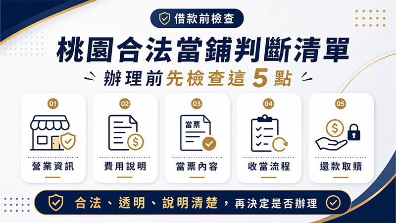 桃園合法當鋪判斷清單營業資訊合法許可費用當票還款